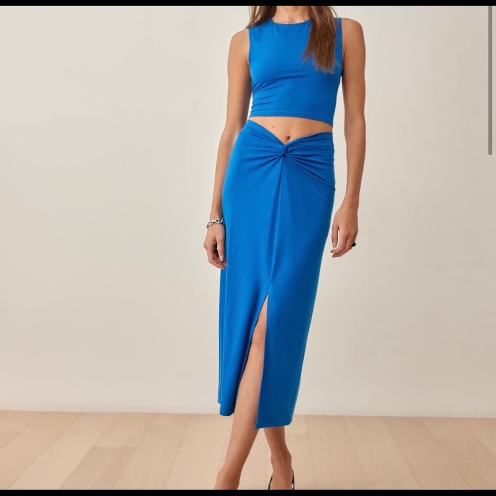 Reformation Rylan Two-Piece Blue Dress ECU
